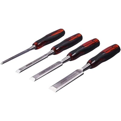Juego de 4 formones de madera Amtech - Bisel en acero Cr-v Juego de 4 formones de madera Amtech - Bisel en acero Cr-v