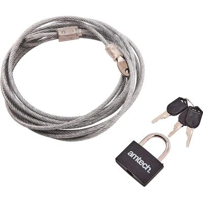 Amtech T1695 Cable de seguridad y candado - Accesorio de herramienta Amtech T1695 Cable de seguridad y candado - Accesorio de herramienta
