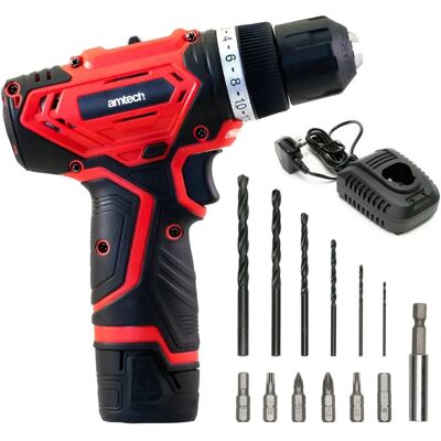 Amtech 12V Cordless Combi Drill - 2 Speed, 20 Torque, Li-Ion Battery Amtech 12V Cordless Combi Drill - 2 Speed, 20 Torque, Li-Ion Battery