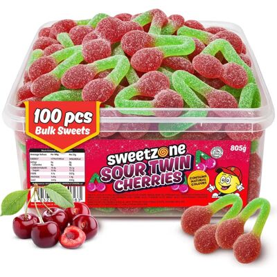 Sweetzone - Sour Twin Cherries - Halal - Cola Bottles - Sweets Sweetzone - Sour Twin Cherries - Halal - Cola Bottles - Sweets