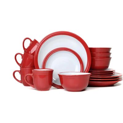 Geschirr-Set CAMDEN 16-tlg. rot - Für 4 Personen Geschirr-Set CAMDEN 16-tlg. rot - Für 4 Personen