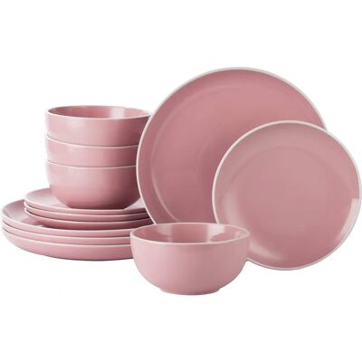 Waterside Pink Bubble Gum 12pc Dinner Set - Dinner Set Waterside Pink Bubble Gum 12pc Dinner Set - Dinner Set
