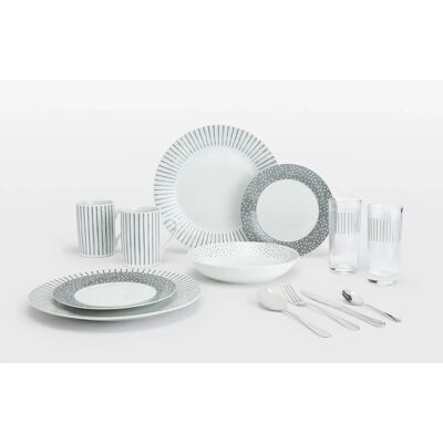 Waterside - 6254 - Grey - 36 Piece - Dinnerware Set Waterside - 6254 - Grey - 36 Piece - Dinnerware Set