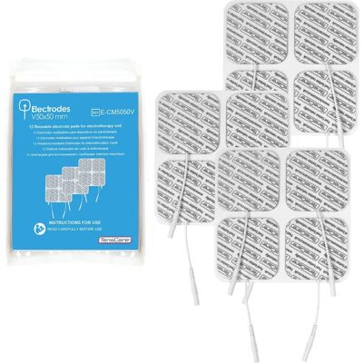TensCare CM5050 V 12 Elektroden - Zelfklevend, Herbruikbaar, 50x50 mm TensCare CM5050 V 12 Elektroden - Zelfklevend, Herbruikbaar, 50x50 mm