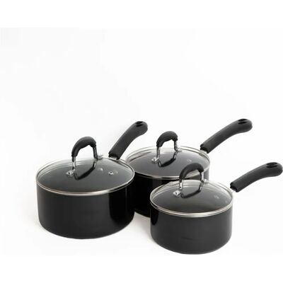 MasterClass 3pc Non-Stick Aluminium Saucepan Set - Cookware Set MasterClass 3pc Non-Stick Aluminium Saucepan Set - Cookware Set