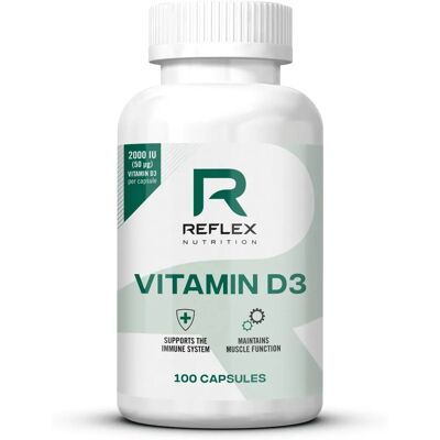 Reflex Nutrition Vitamine D3 - 100 capsules - Publicité Reflex Nutrition Vitamine D3 - 100 capsules - Publicité