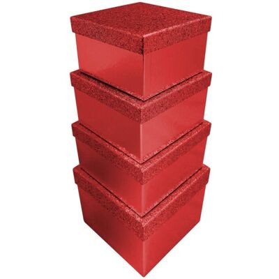 Clairefontaine Geschenkbox-Set - Rote Glitzer, 4 Stück Clairefontaine Geschenkbox-Set - Rote Glitzer, 4 Stück