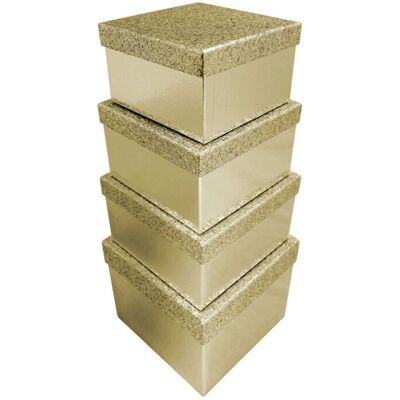 Clairefontaine Geschenkverpackung Set mit 4 - Gold - Geschenkbox Clairefontaine Geschenkverpackung Set mit 4 - Gold - Geschenkbox