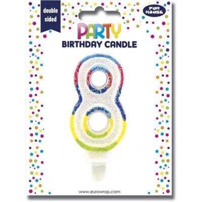 Clairefontaine - 6828-8C - White - Glitter - Candle Clairefontaine - 6828-8C - White - Glitter - Candle