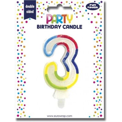 Clairefontaine - 6828-3C - White glitter - Sparkler - Candle Clairefontaine - 6828-3C - White glitter - Sparkler - Candle