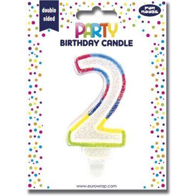 Clairefontaine - 6828-2C - White Glitter - Plastic Base - Candle Clairefontaine - 6828-2C - White Glitter - Plastic Base - Candle