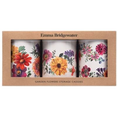 Emma Bridgewater - Garden Flowers - Set of Three - Round Caddies - Canisters Emma Bridgewater - Garden Flowers - Set of Three - Round Caddies - Canisters