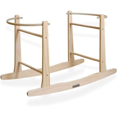 Soporte de Mimbre para Moisés de Madera Natural - CuddleCo Soporte de Mimbre para Moisés de Madera Natural - CuddleCo