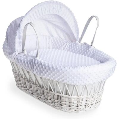 Clair De Lune Dimple White Wicker Moses Basket - Moses Basket Clair De Lune Dimple White Wicker Moses Basket - Moses Basket