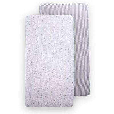 Clair De Lune Grey Fitted Cot Bed Sheets - Cot Bed Sheets Clair De Lune Grey Fitted Cot Bed Sheets - Cot Bed Sheets