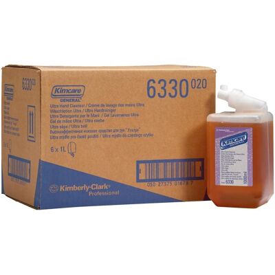 Savon pour les mains Kleenex Ambre - Liquide 6x1L - Publicité Savon pour les mains Kleenex Ambre - Liquide 6x1L - Publicité