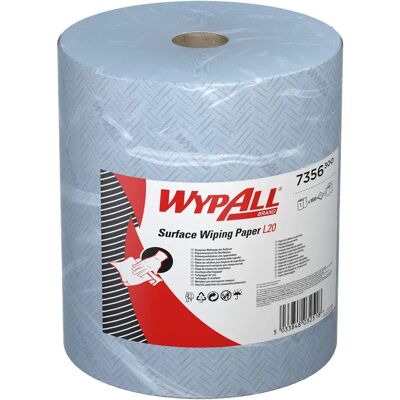 Kimberly Clark - Wypall L20 - Bleu - Rouleau de Serviettes de Nettoyage - Lingettes Nettoyantes Kimberly Clark - Wypall L20 - Bleu - Rouleau de Serviettes de Nettoyage - Lingettes Nettoyantes