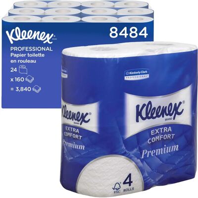 Kleenex Weiß 4-lagiges Toilettenpapier - Toilettenpapier Kleenex Weiß 4-lagiges Toilettenpapier - Toilettenpapier