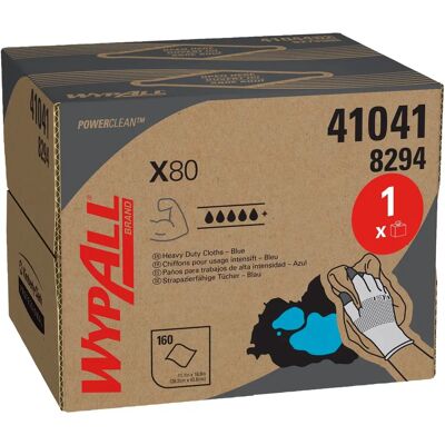 Kimberly-Clark Bleu Wypall X80 - Lingettes industrielles Kimberly-Clark Bleu Wypall X80 - Lingettes industrielles