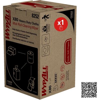 Wypall X80 Power Clean Midi Roll Wiper - White - Wiper Wypall X80 Power Clean Midi Roll Wiper - White - Wiper