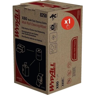 Wypall X60 Nettoyage Général Roulé Midi Essuie-tout Bleu - Essuie-mains - Publicité Wypall X60 Nettoyage Général Roulé Midi Essuie-tout Bleu - Essuie-mains - Publicité