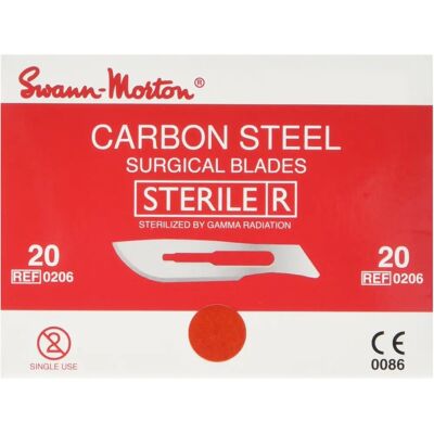 Swann-Morton N°20 Scalpelbladen - Steriel & Niet Steriel - 100 stuks Swann-Morton N°20 Scalpelbladen - Steriel & Niet Steriel - 100 stuks