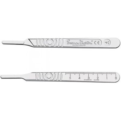 Manche de scalpel en acier inoxydable N° 4 - Outil chirurgical - Publicité Manche de scalpel en acier inoxydable N° 4 - Outil chirurgical - Publicité