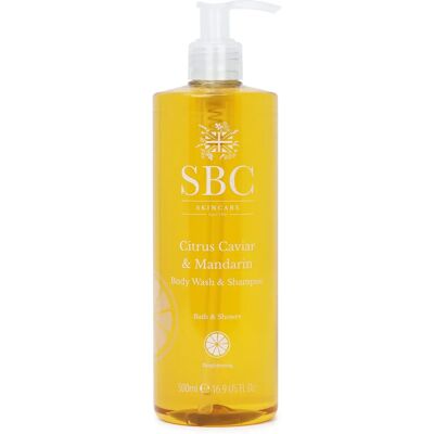 SBC Skincare Citrus Caviar & Mandarin Body Wash & Shampoo - 500ml - Body Wash and Shampoo SBC Skincare Citrus Caviar & Mandarin Body Wash & Shampoo - 500ml - Body Wash and Shampoo