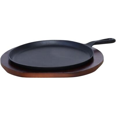 Buckingham Cast Iron Crepe Pan - 27cm, Wooden Base - Crepe & Pancake Maker Buckingham Cast Iron Crepe Pan - 27cm, Wooden Base - Crepe & Pancake Maker