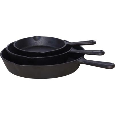 Buckingham - 3-Piece Cast Iron Frying Pan Set Buckingham - 3-Piece Cast Iron Frying Pan Set
