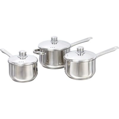 Buckingham - 3-Piece - Stainless Steel - Deep - Saucepan Set Buckingham - 3-Piece - Stainless Steel - Deep - Saucepan Set