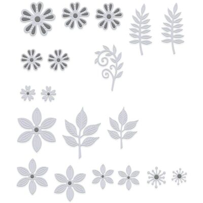 Sweet Dixie Silver Floral Embellishments Die - A5 - Die Cutting Die Sweet Dixie Silver Floral Embellishments Die - A5 - Die Cutting Die