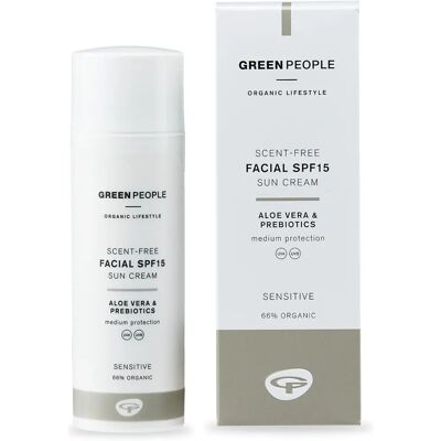 Green People Scent-Free Facial SPF15 Sun Cream 50ml - Sensitive SPF Moisturizer Green People Scent-Free Facial SPF15 Sun Cream 50ml - Sensitive SPF Moisturizer