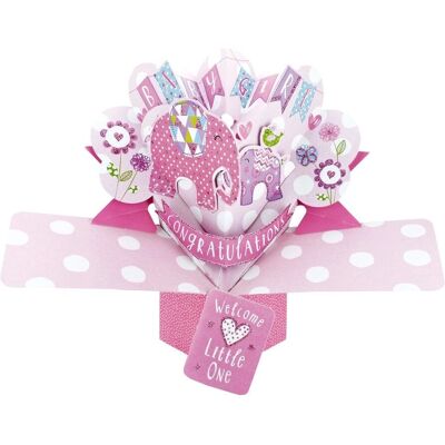 Carte de Vœux Pop Up Rose pour Bébé Fille - Second Nature - Publicité Carte de Vœux Pop Up Rose pour Bébé Fille - Second Nature - Publicité