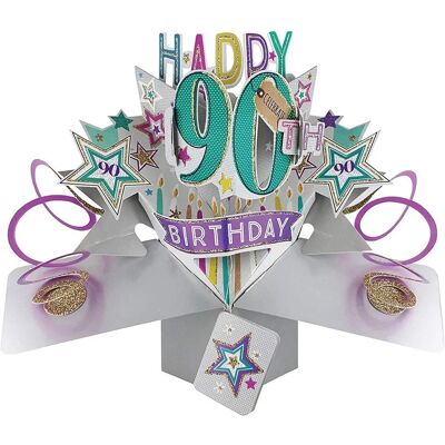 Carte Pop-Up Anniversaire 90 Ans - Second Nature - Publicité Carte Pop-Up Anniversaire 90 Ans - Second Nature - Publicité