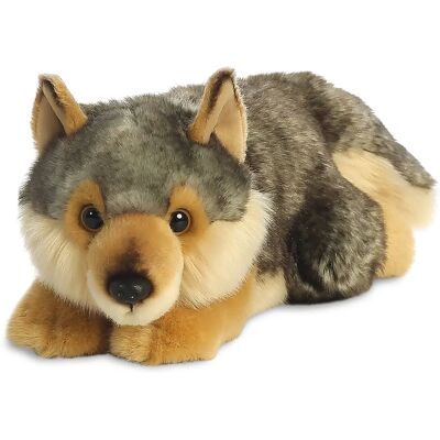 Aurora Miyoni Wolf Lying - Soft Plush Toy 28cm Aurora Miyoni Wolf Lying - Soft Plush Toy 28cm