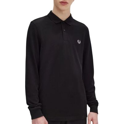 Fred Perry Lange Mouwen Polo - Zwart/Wit - Maat: 42/XL - Heren Fred Perry Lange Mouwen Polo - Zwart/Wit - Maat: 42/XL - Heren