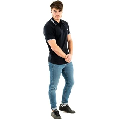 Polo Fred Perry (M3600) - M3600 marine/blanc/blanc - Publicité Polo Fred Perry (M3600) - M3600 marine/blanc/blanc - Publicité