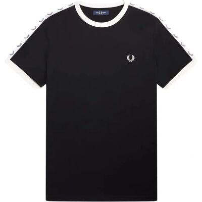 Fred Perry Schwarzes Taped Ringer T-Shirt - Herren Fred Perry Schwarzes Taped Ringer T-Shirt - Herren