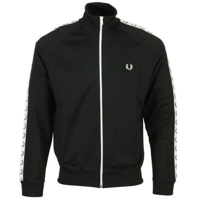 Fred Perry Schwarzes Kontraststreifen-Trainingsjacke - Herren Fred Perry Schwarzes Kontraststreifen-Trainingsjacke - Herren