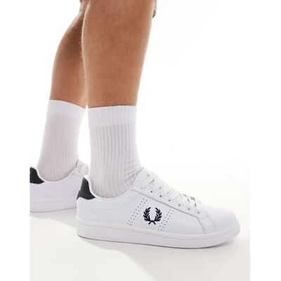 Fred Perry B721 Lederschuhe - Weiß/Navy - Herren Fred Perry B721 Lederschuhe - Weiß/Navy - Herren