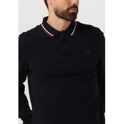 Fred Perry M3636 Langarm Twin Tipped Polo - Navy - Poloshirt Fred Perry M3636 Langarm Twin Tipped Polo - Navy - Poloshirt