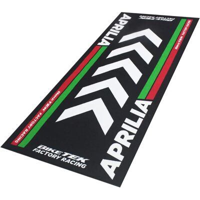 Tapis de Garage Biketek Série 4 Logo Aprilia - 190x80cm - Publicité Tapis de Garage Biketek Série 4 Logo Aprilia - 190x80cm - Publicité
