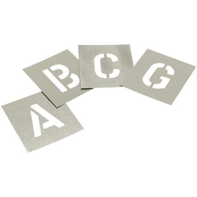 Brand Model - Letters 1in Zinc Stencil Set - Sign Making Brand Model - Letters 1in Zinc Stencil Set - Sign Making