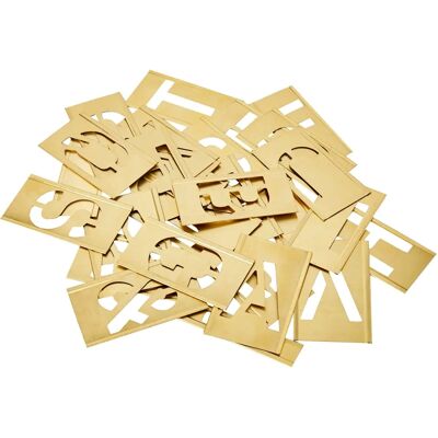 Brass Interlocking Stencils - Letters 2in - Stencils Set Brass Interlocking Stencils - Letters 2in - Stencils Set