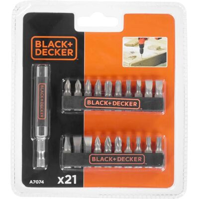 Black & Decker A7074-XJ Jeu de bits de tournevis - 20 pièces - Publicité Black & Decker A7074-XJ Jeu de bits de tournevis - 20 pièces - Publicité