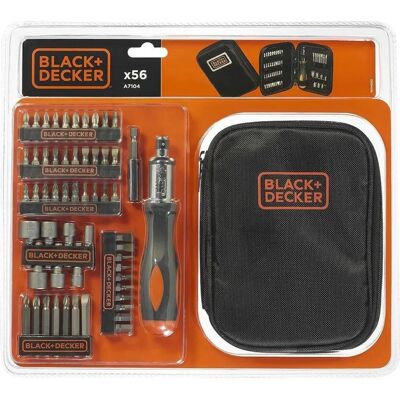 Set de 56 piese Black+Decker - Șurubelniță și Cheie cu clichet Set de 56 piese Black+Decker - Șurubelniță și Cheie cu clichet
