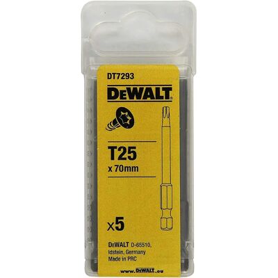 DeWALT DT7293-QZ Skruvmejselbits - 70mm Torsion/Extreme - 5 st DeWALT DT7293-QZ Skruvmejselbits - 70mm Torsion/Extreme - 5 st