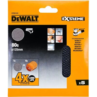 Dischi di carteggiatura a rete DeWalt DTM3103-QZ 125mm 80G - Dischi abrasivi Dischi di carteggiatura a rete DeWalt DTM3103-QZ 125mm 80G - Dischi abrasivi