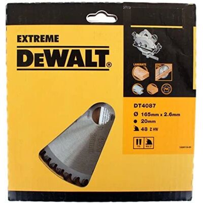 DeWALT DT4087-QZ Cirkel sågblad - 48T, 165mm, -5° DeWALT DT4087-QZ Cirkel sågblad - 48T, 165mm, -5°